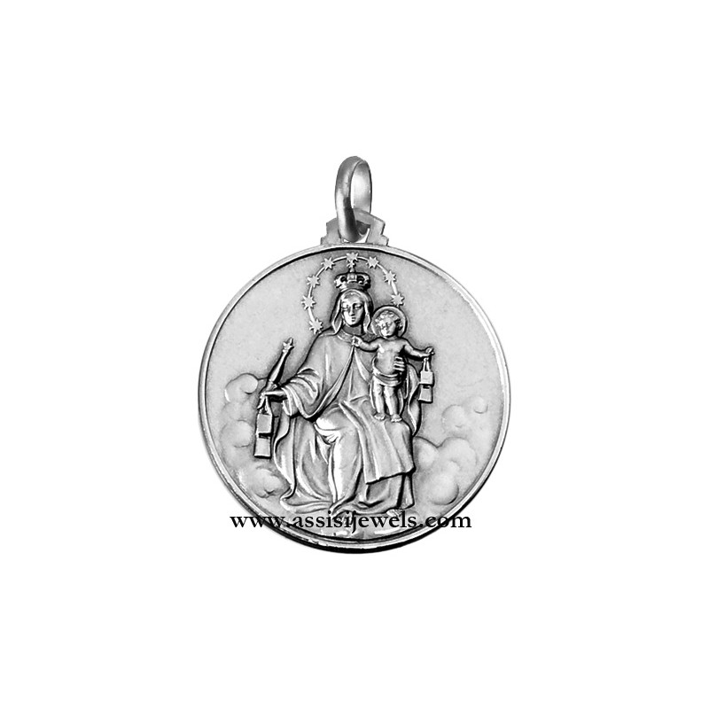 925 sterling silver Madonna of Carmine medal