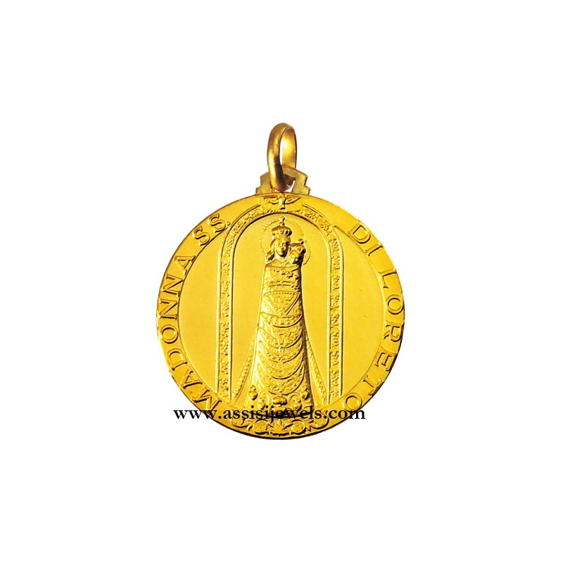 18 kt gold Madonna of Loreto medal