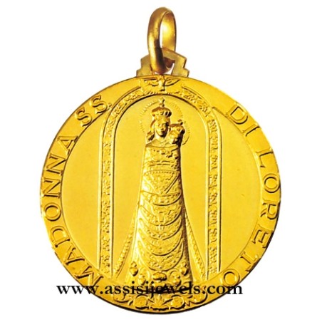 18 kt gold Madonna of Loreto medal