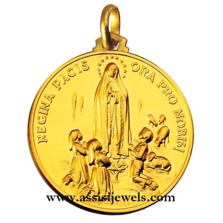 Medaglia Madonna di Fatima oro 18 kt