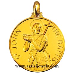 Medaglia di San Giovanni Battista oro 18 kt