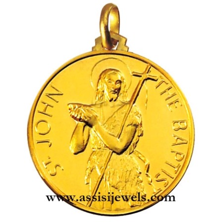 18 kt gold Saint John the Baptist medal