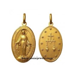 Medaglia Madonna miracolosa oro 18 kt