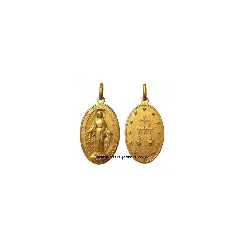 Medaglia Madonna miracolosa oro 18 kt