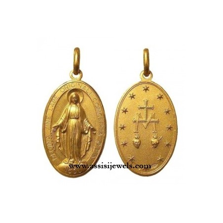 18 kt gold miraculous Madonna medal