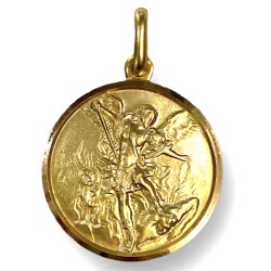 Medaglia di San Michele Arcangelo oro 18 kt
