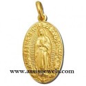 18 kt gold Madonna of Guadalupe medal