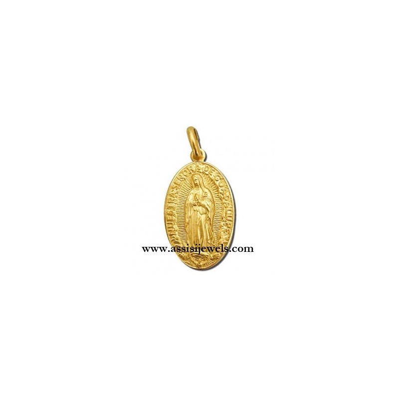 18 kt gold Madonna of Guadalupe medal