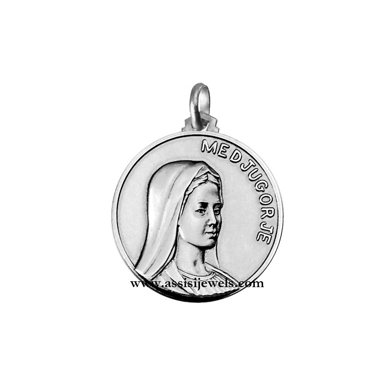 Medaglia Madonna di Medjugorje argento 925