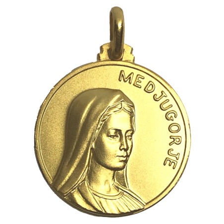 Medaglia Madonna di Medjugorje oro 18 kt