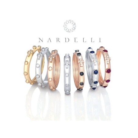 Nardelli white gold and enamel  rosary ring