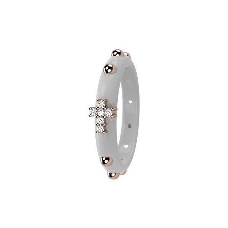 Nardelli white gold and enamel  rosary ring