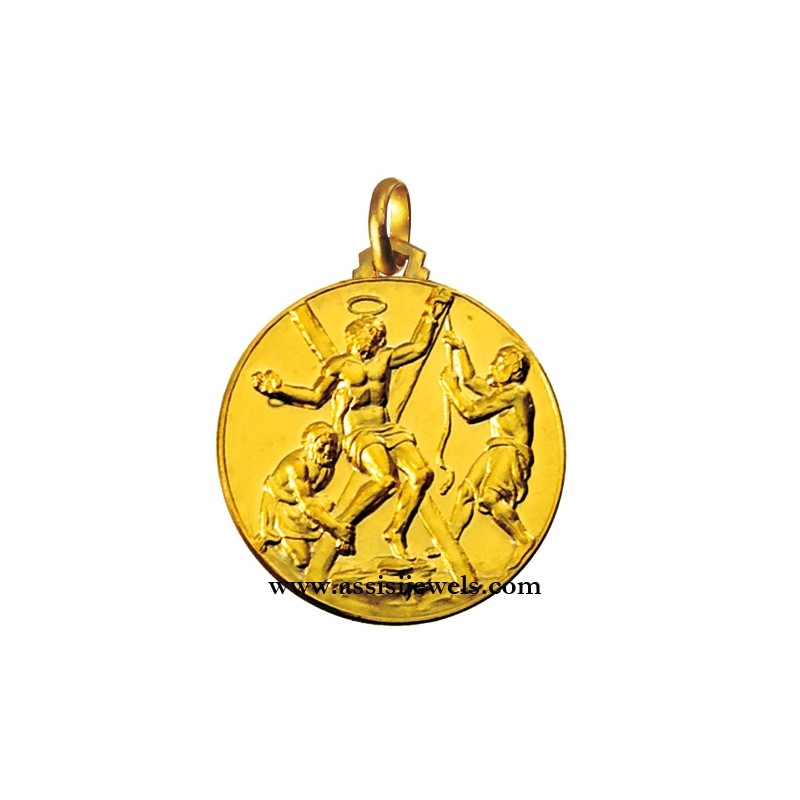 18 kt gold Saint andrew medal
