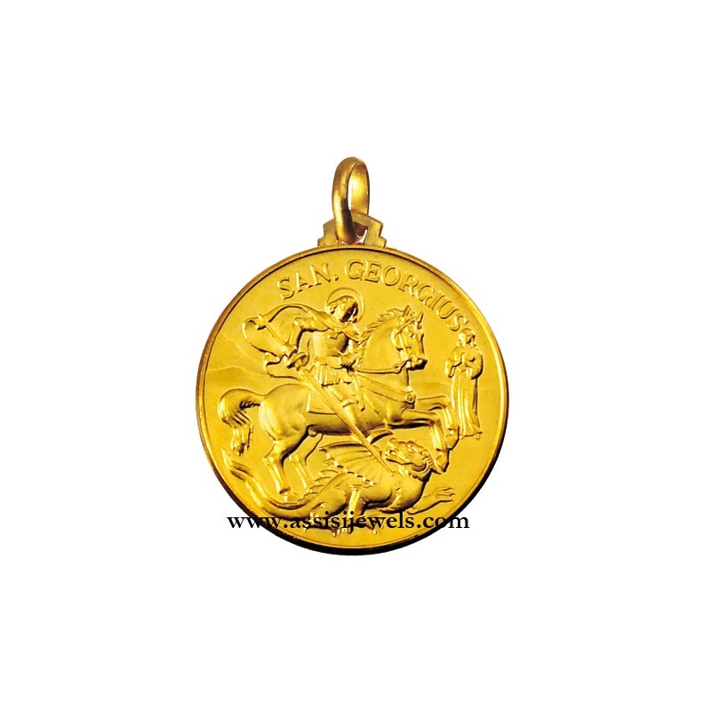 18 kt gold Saint george medal