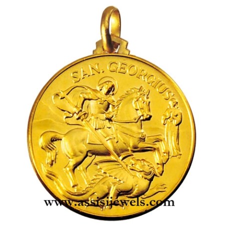 18 kt gold Saint george medal