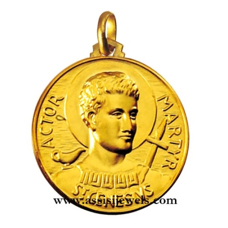 18 kt gold Saint Genesius medal