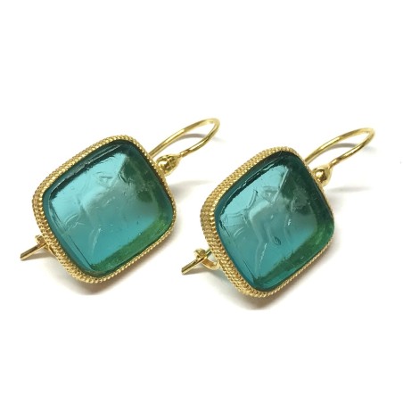 Michelangelo gioielli glass paste intaglio earrings