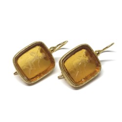 Michelangelo gioielli glass paste intaglio earrings