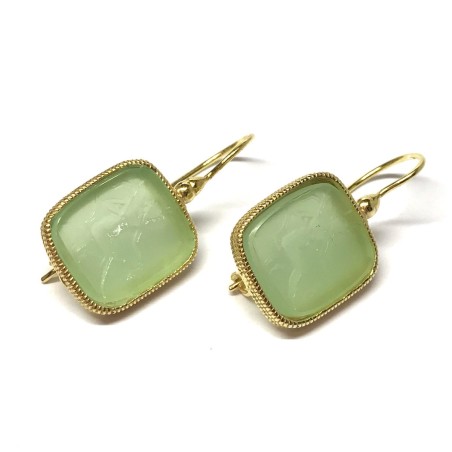 Michelangelo gioielli glass paste intaglio earrings