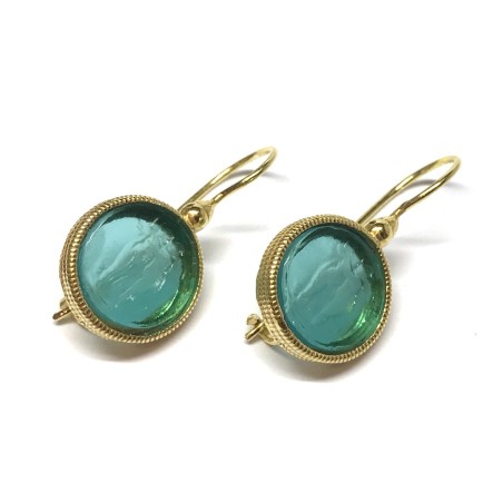 Michelangelo gioielli glass paste intaglio earrings
