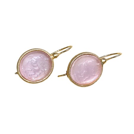 Michelangelo gioielli glass paste intaglio earrings