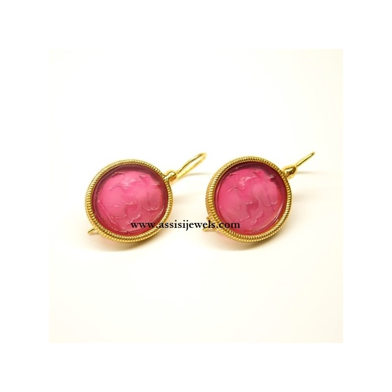 Michelangelo gioielli glass paste intaglio earrings