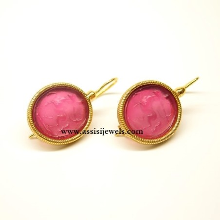 Michelangelo gioielli glass paste intaglio earrings
