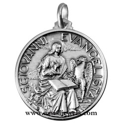 Medaglia di S. Giovanni Evangelista argento 925