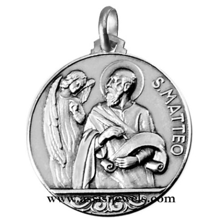 925 sterling silver Saint Matthew medal