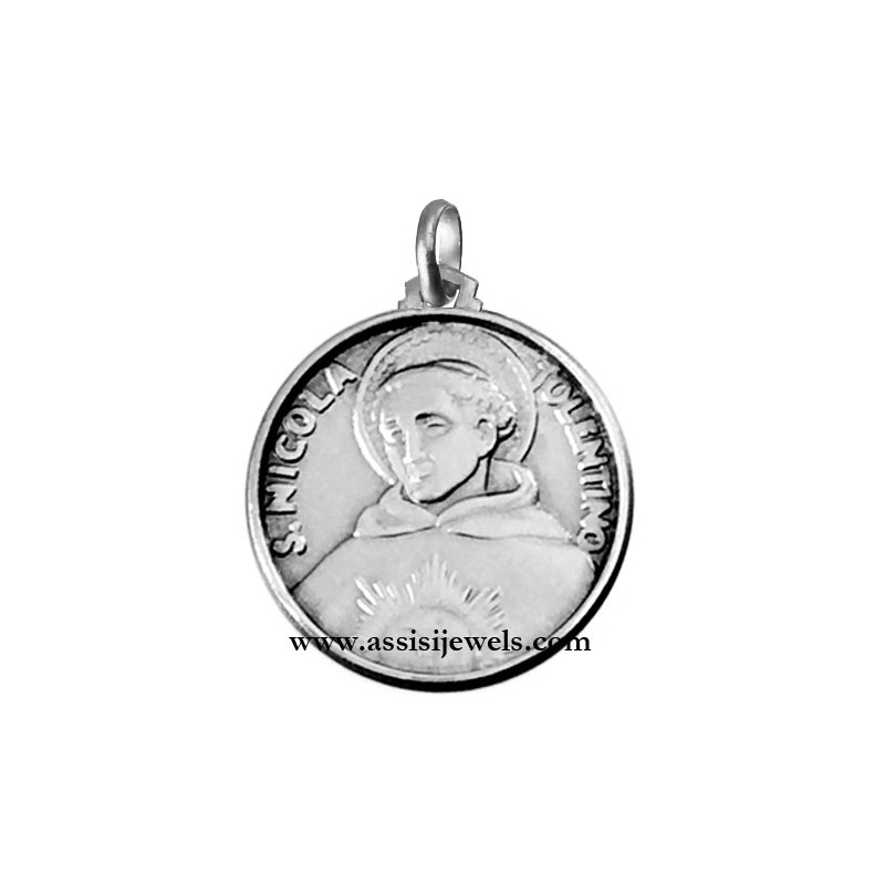 925 sterling silver Saint Nicholas of Tolentino medal
