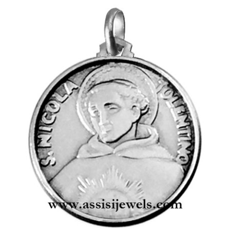 925 sterling silver Saint Nicholas of Tolentino medal