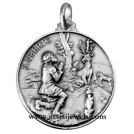 925 sterling silver Saint Hubert medal