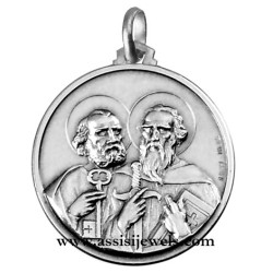 925 sterling silver saints Peter and Paul medal