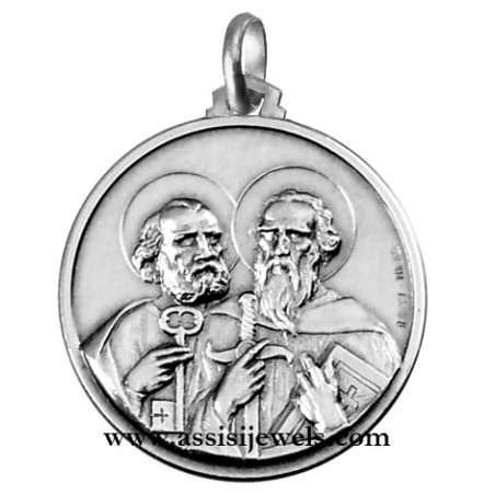 925 sterling silver saints Peter and Paul medal