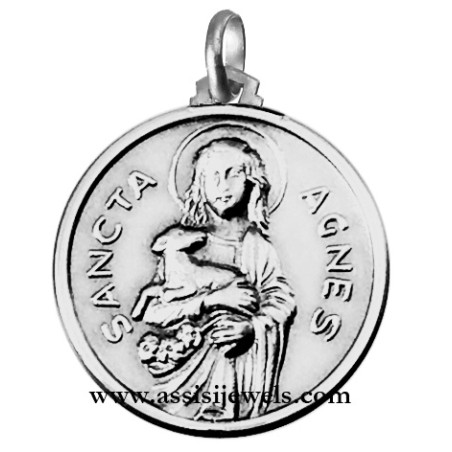 925 sterling silver Saint Agnese medal