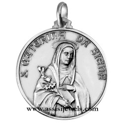 Medaglia di S. Caterina da Siena argento 925