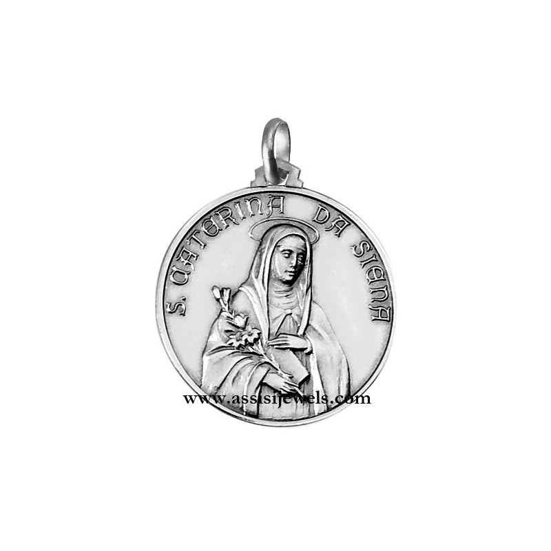 Medaglia di S. Caterina da Siena argento 925