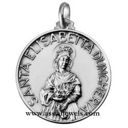 Medaglia di S. Elisabetta d'Ungheria argento 925