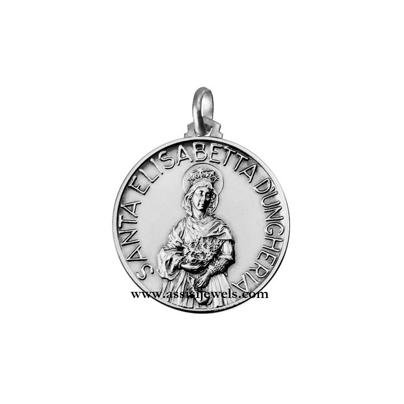 Medaglia di S. Elisabetta d'Ungheria argento 925