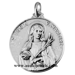 925 sterling silver Saint Lucy medal