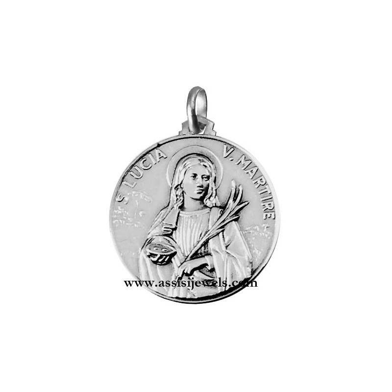 925 sterling silver Saint Lucy medal