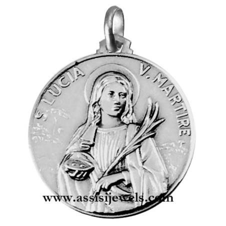 925 sterling silver Saint Lucy medal