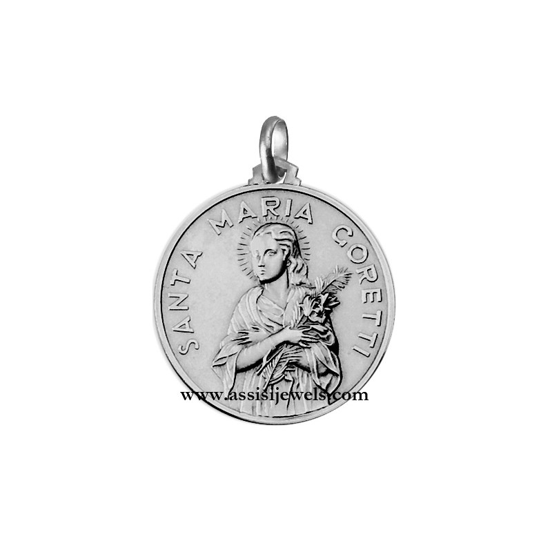 925 sterling silver Saint Mary Goretti medal