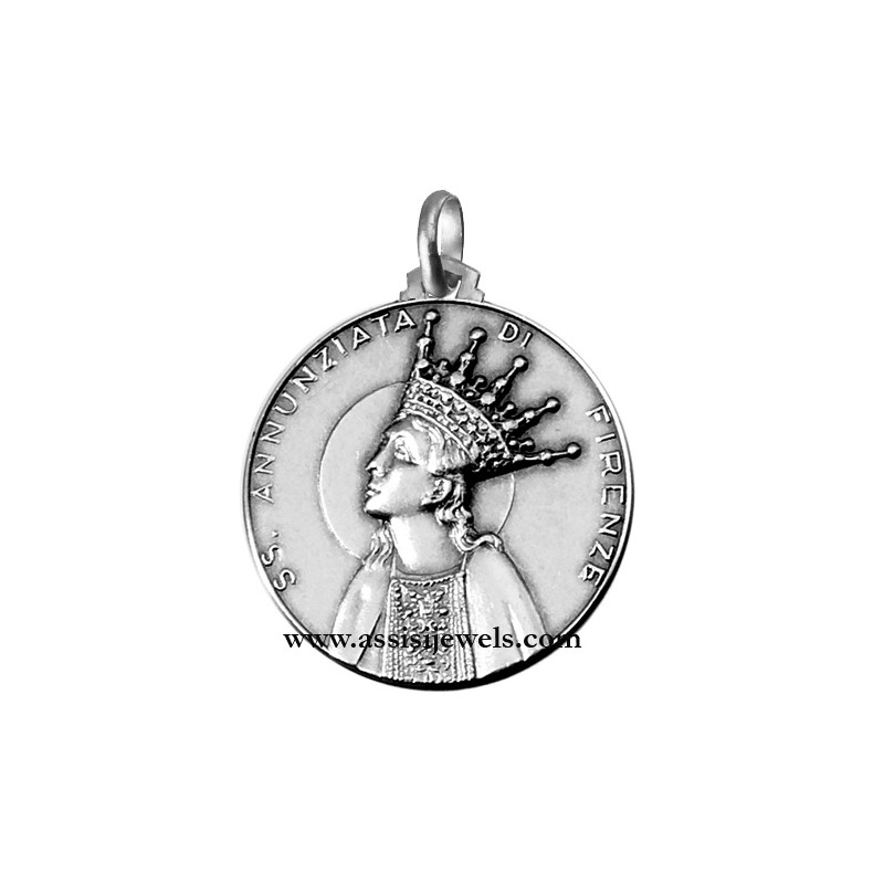 Medaglia Madonna dell'Annunziata argento 925