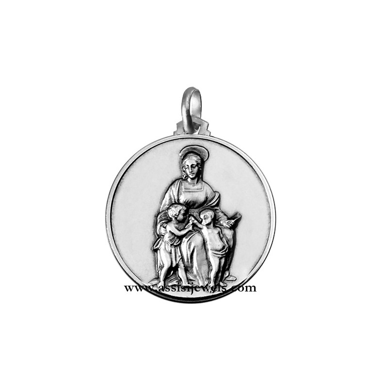 925 sterling silver Madonna of the Goldfinch medal