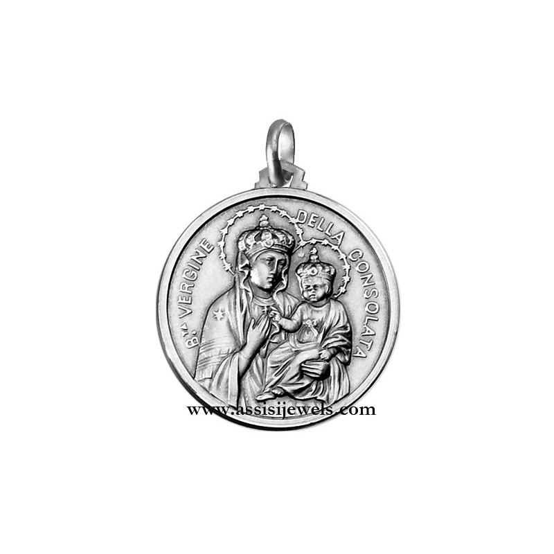 925 sterling silver Madonna consoled medal