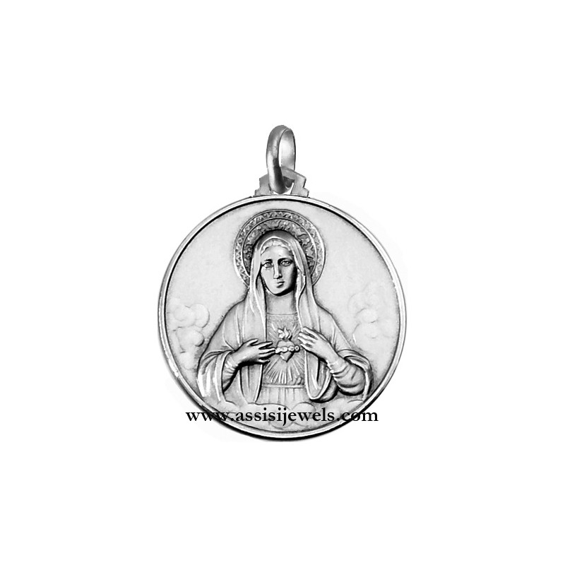 Medaglia Cuor di Maria argento 925