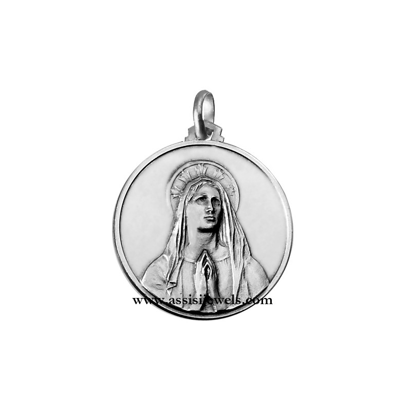 Medaglia Madonna di Lourdes argento 925