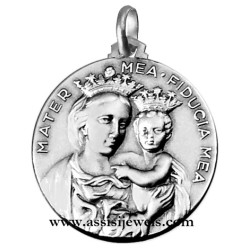 925 sterling silver Madonna Mater mea medal