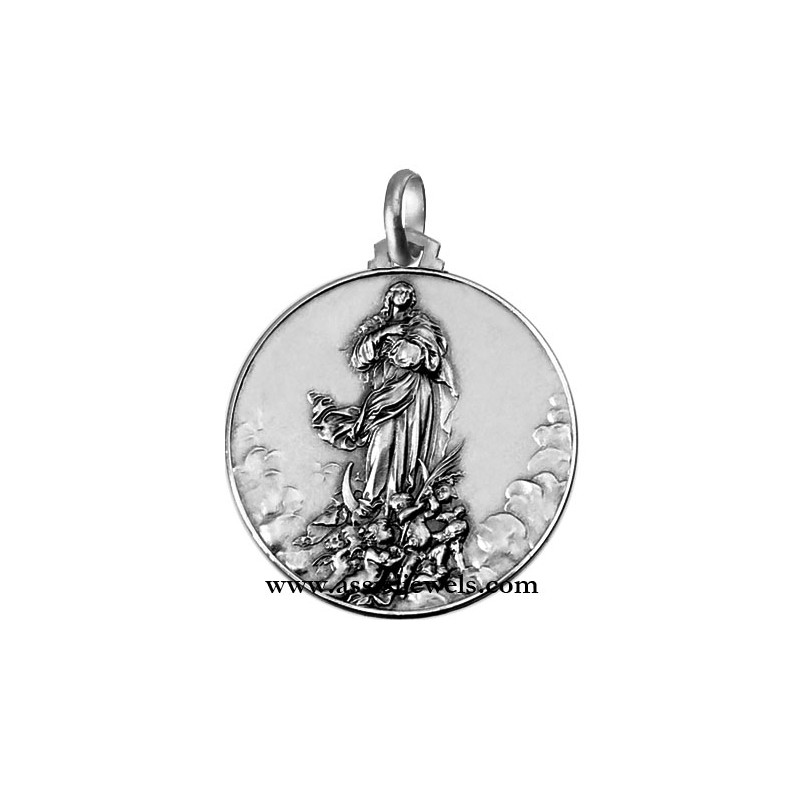925 sterling silver Madonna of Murillo medal